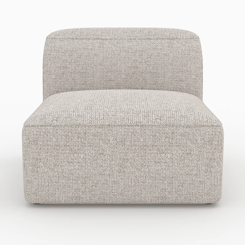 Canapé modulable Hestia en tissu beige 3 places avec pouf