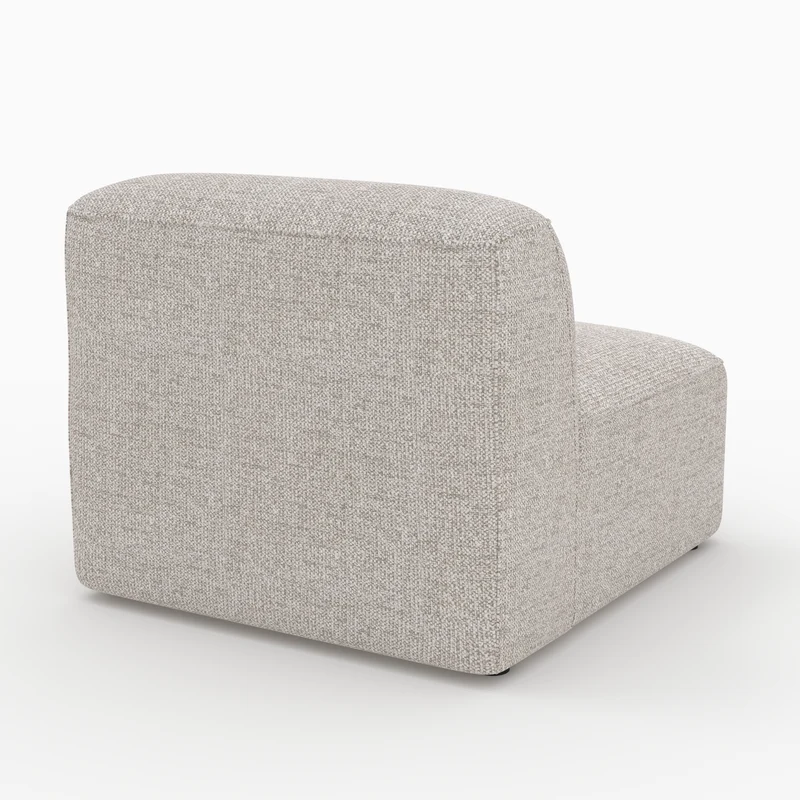 Canapé modulable Hestia en tissu beige 3 places avec pouf