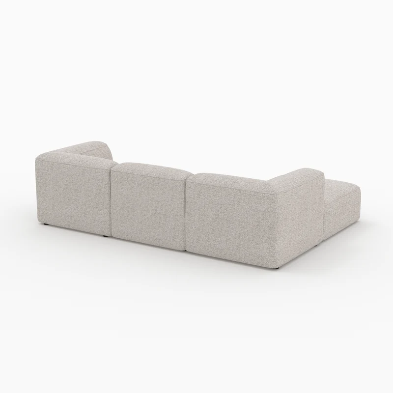 Canapé modulable Hestia en tissu beige 3 places avec pouf