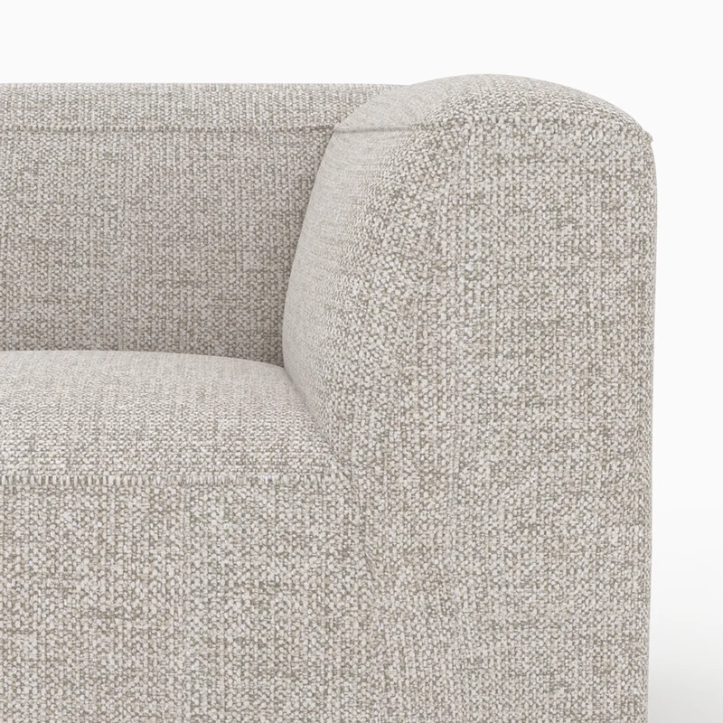Canapé modulable Hestia en tissu beige 2 places avec pouf