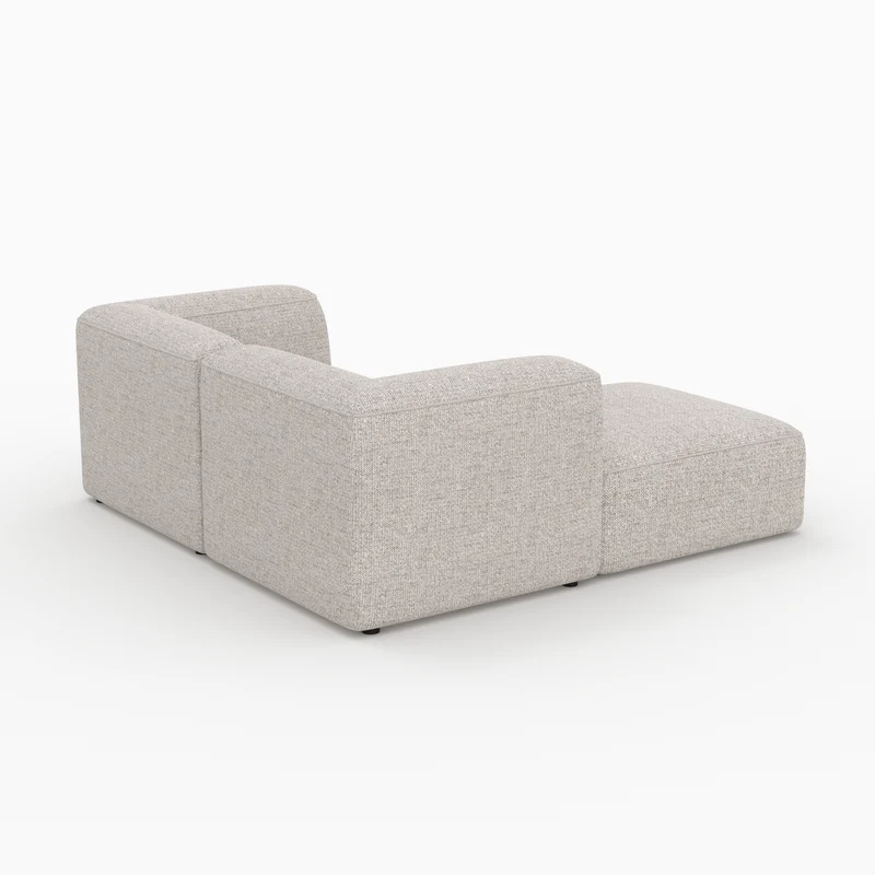 Canapé modulable Hestia en tissu beige 2 places avec pouf