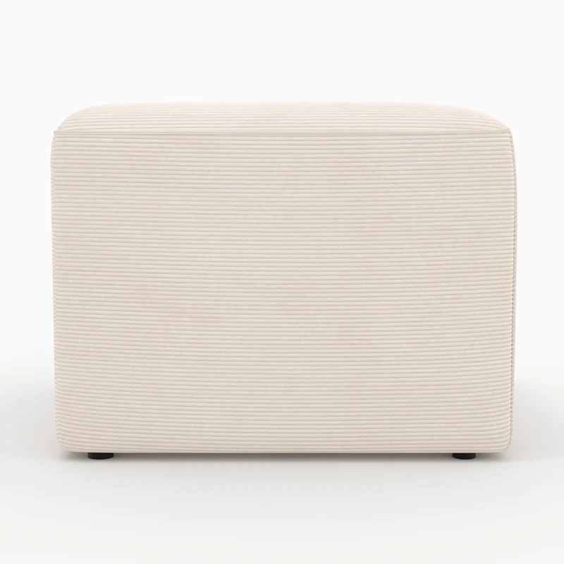 Canapé modulable Mina en velours blanc 2 places avec pouf
