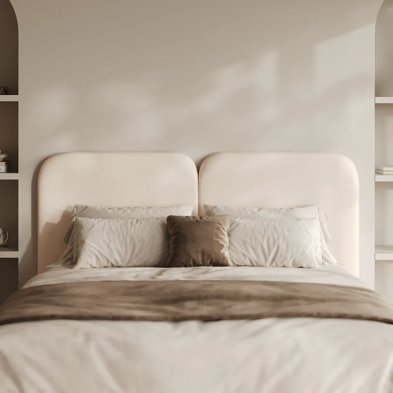 Tête de lit Etna en tissu blanc 160 cm