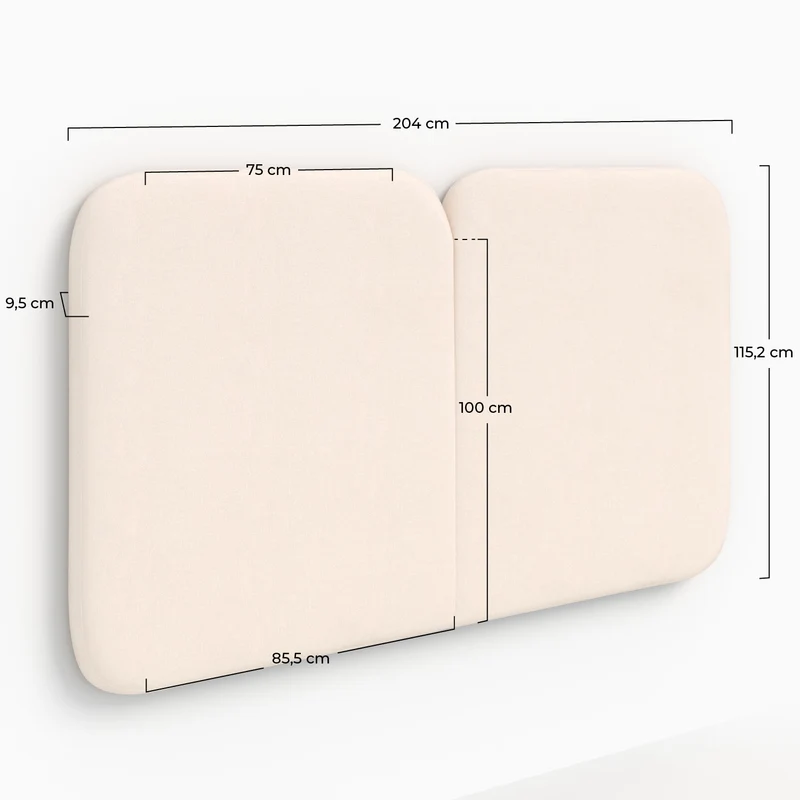 Tête de lit Etna en tissu blanc 160 cm