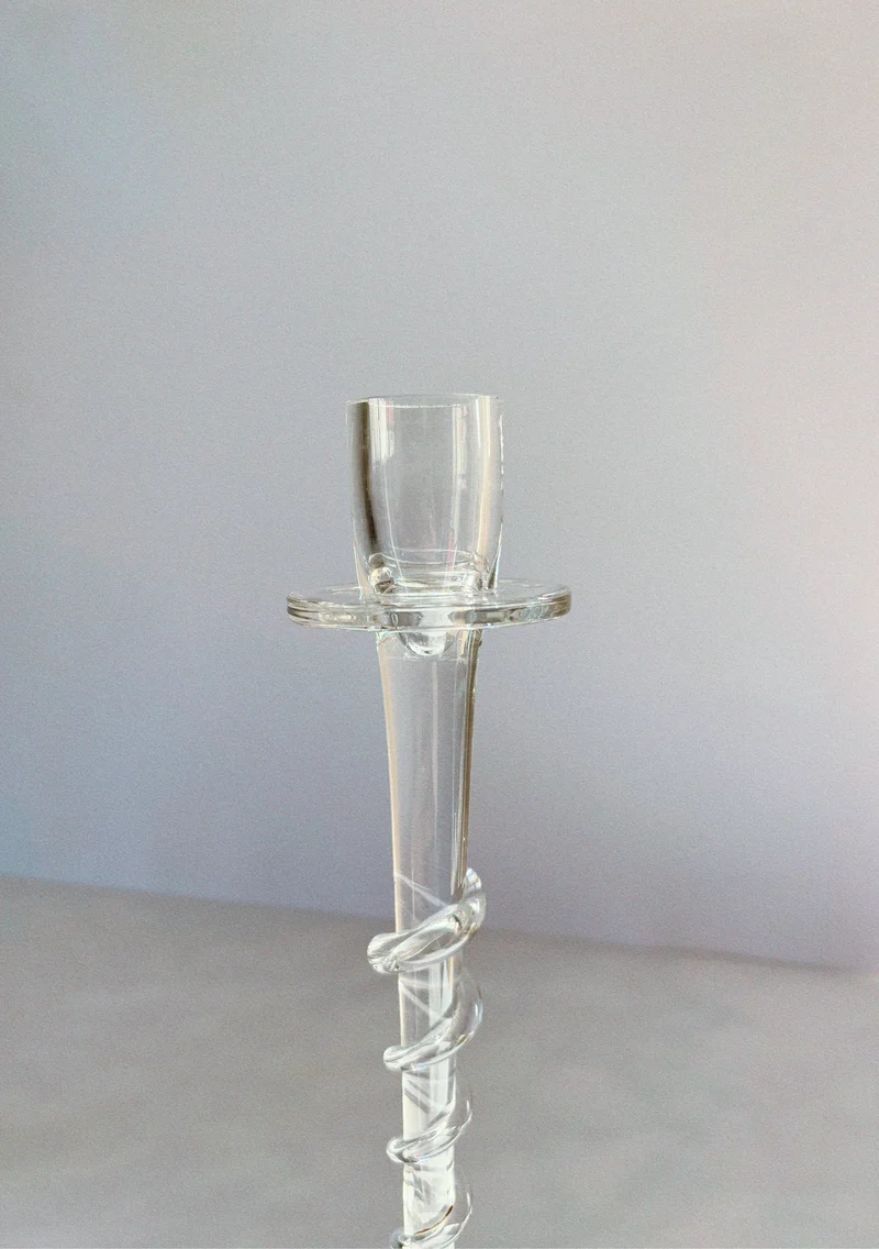 Clear Glass Candleholders