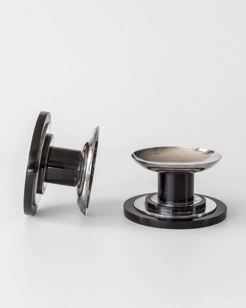 Modernist Sterling Silver Candleholders, 1934