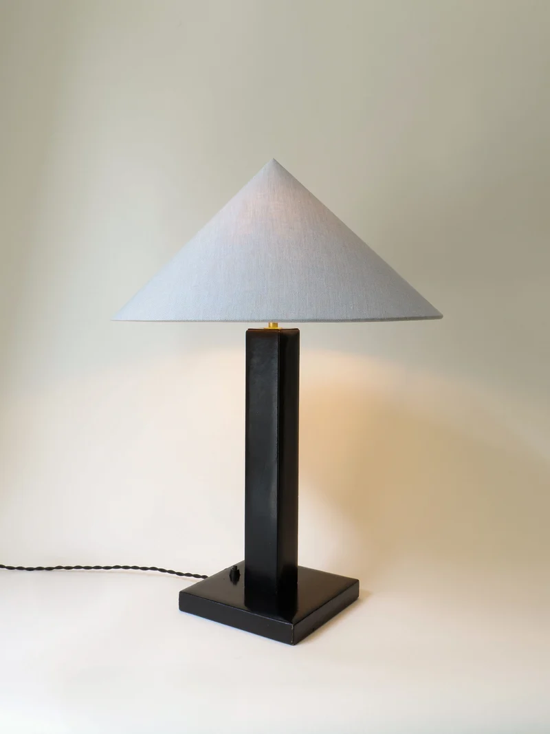Vintage Art Deco Adnet Leather Table Lamp 1950s