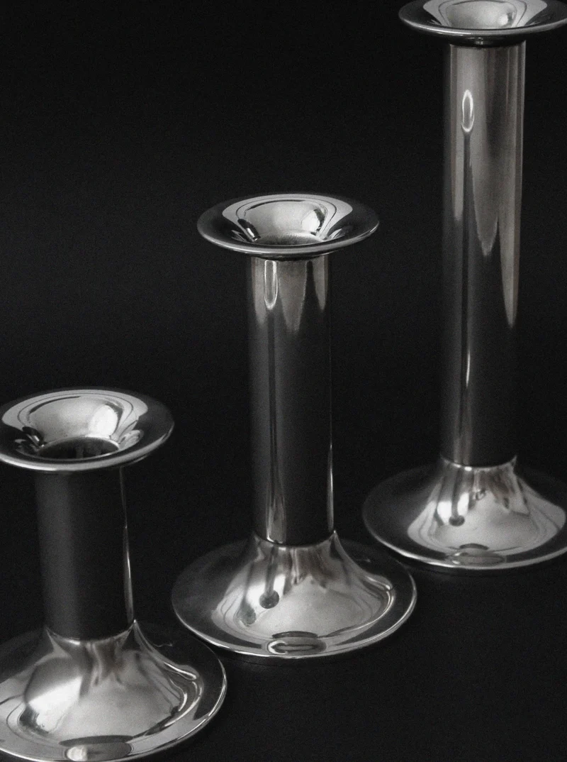 Set Of 3 Vintage Silver Plated Candle Holders