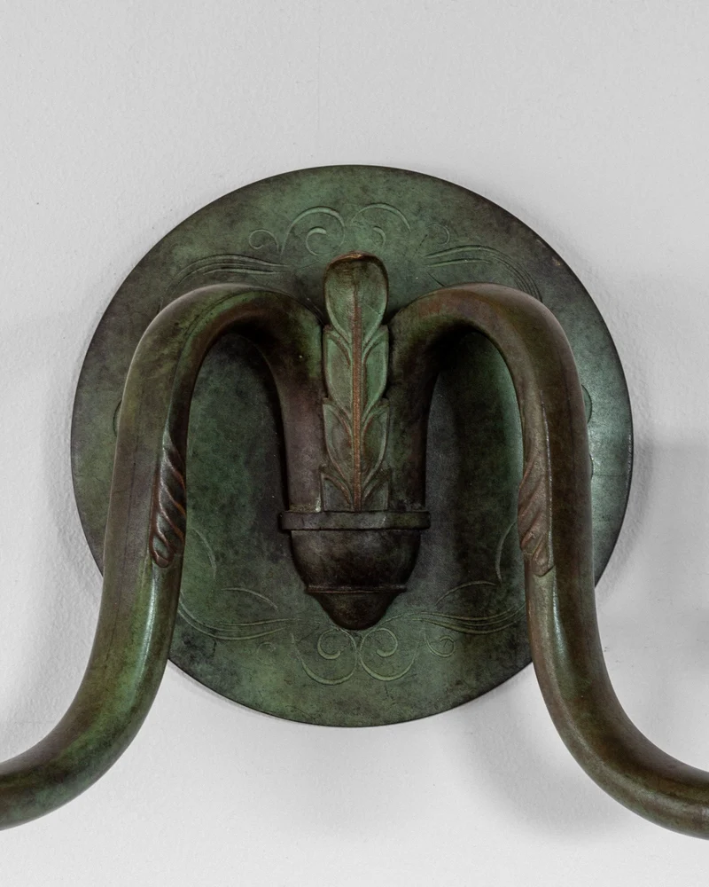 Art Deco Bronze Wall Candle Sconce