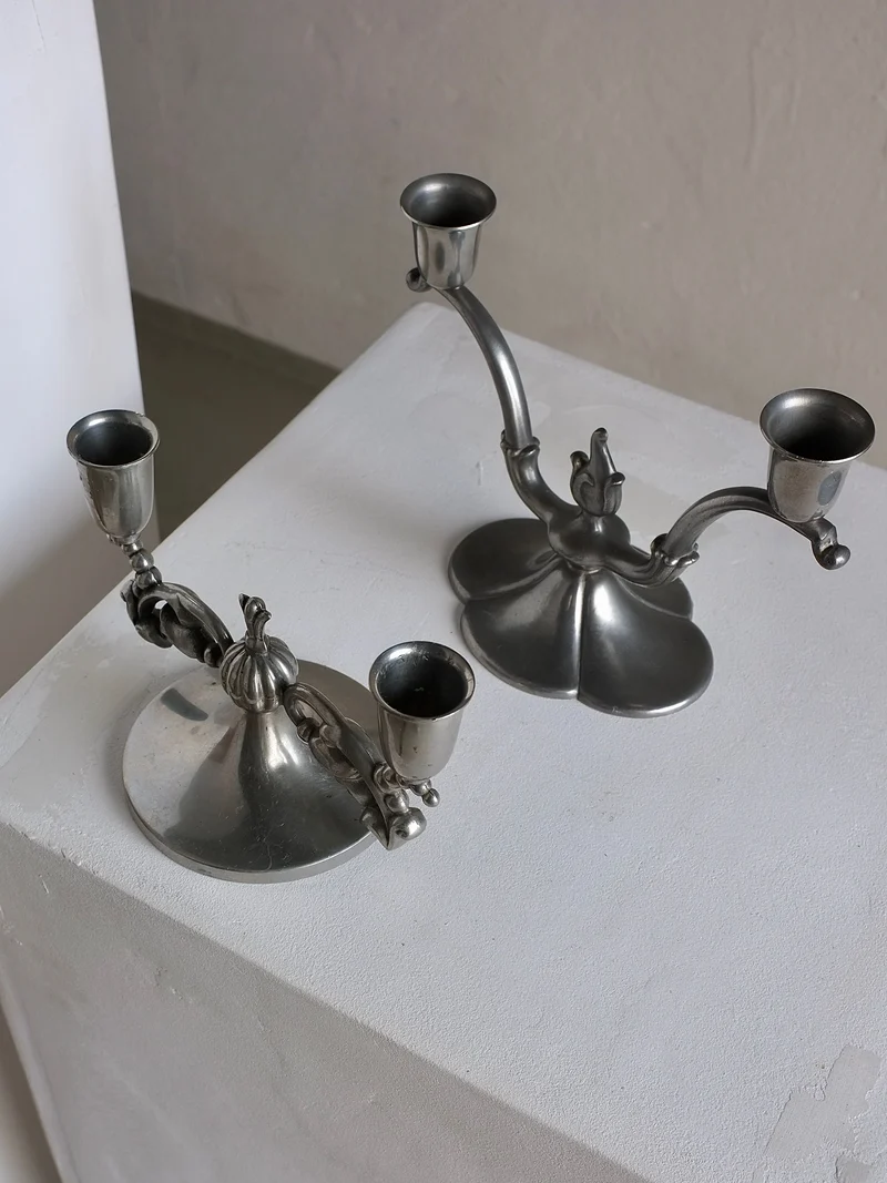 Swedish Grace Pewter Candleholder, 1930s