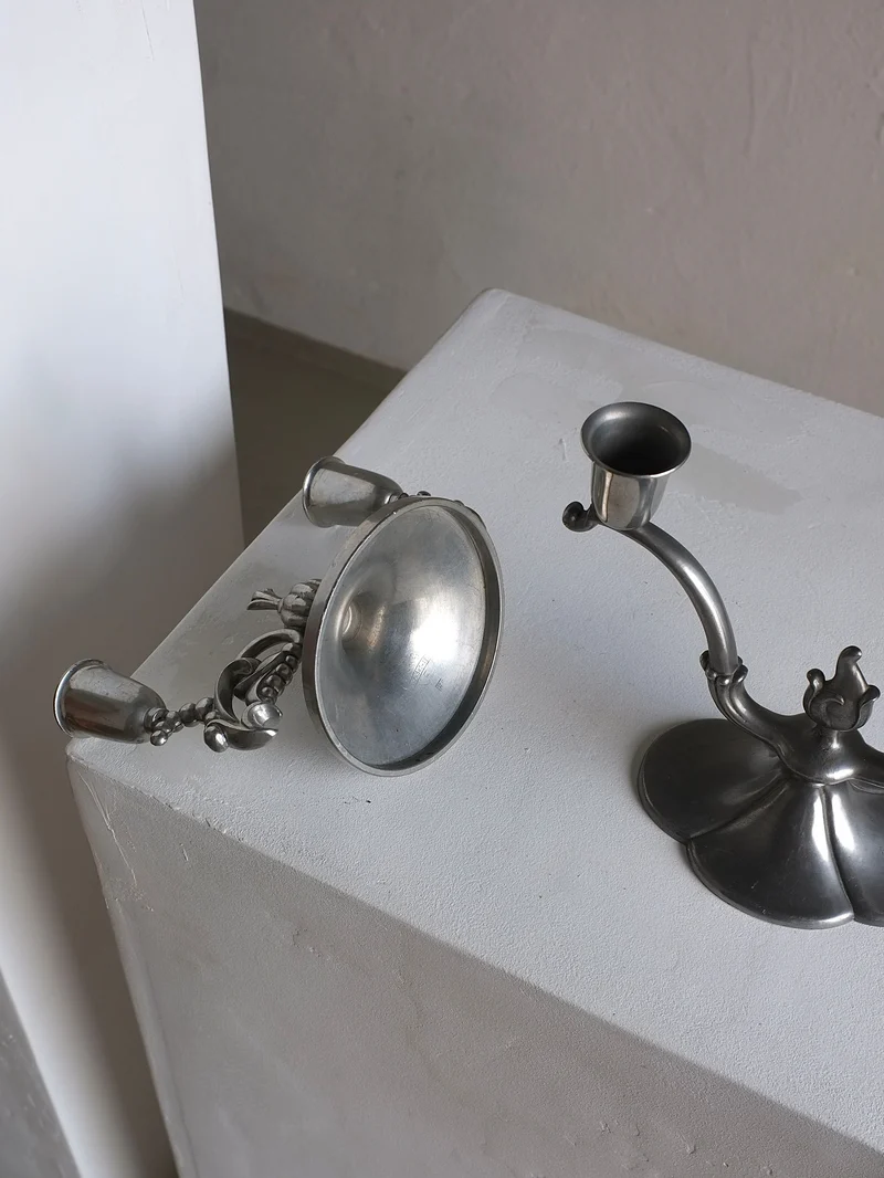 Swedish Grace Pewter Candleholder, 1930s
