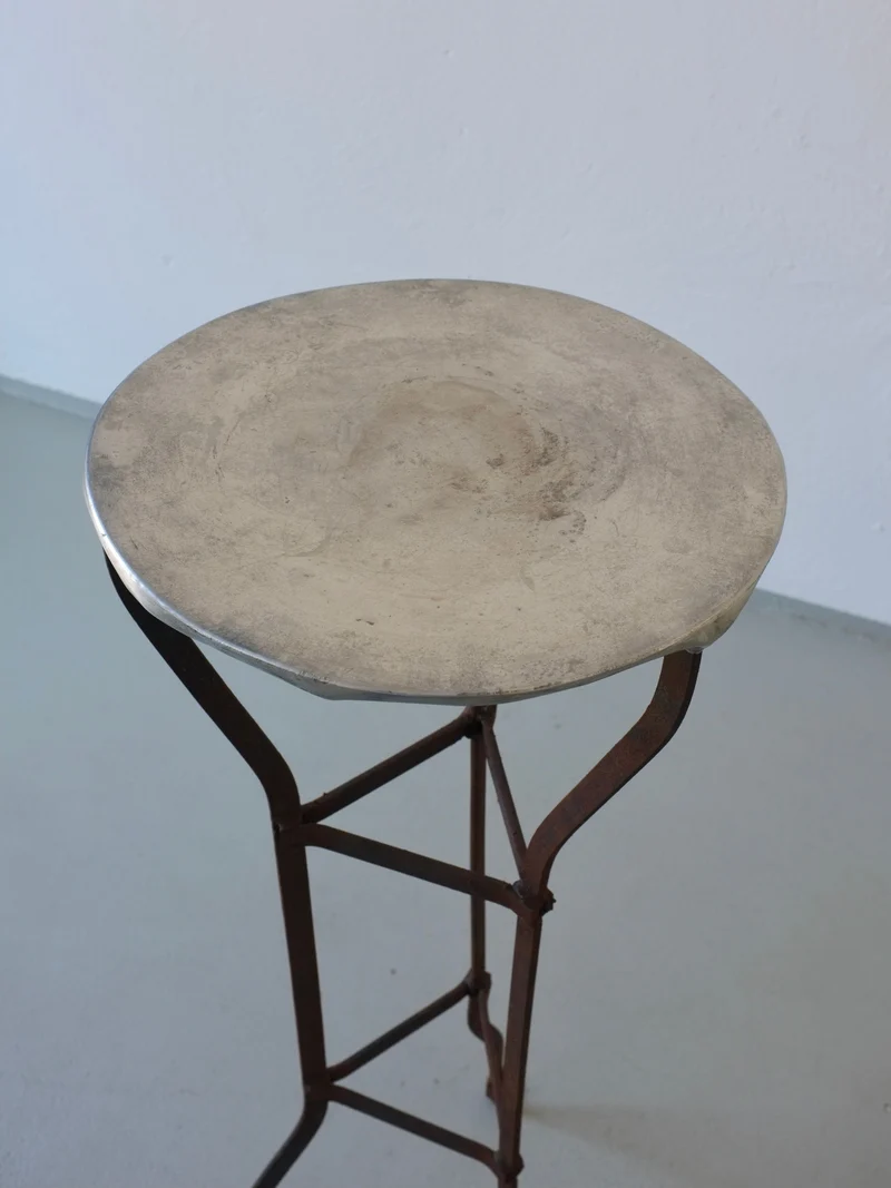 Vintage Iron Pedestal Side Table