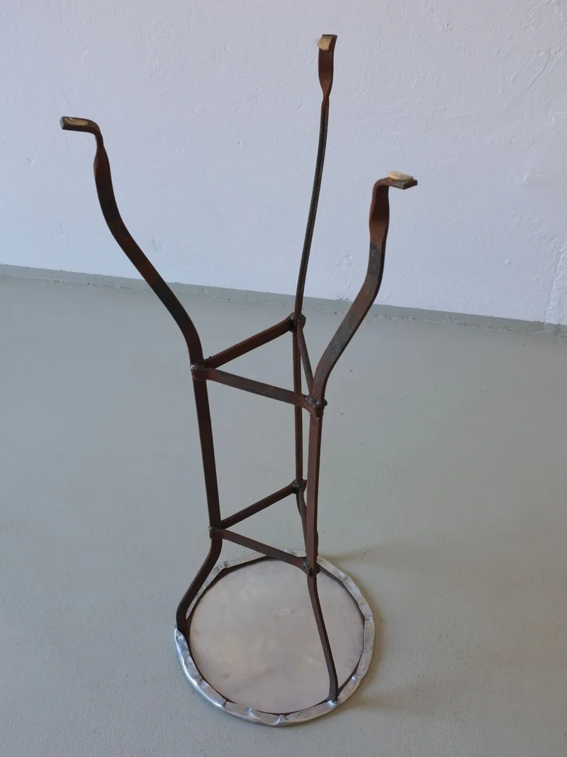 Vintage Iron Pedestal Side Table