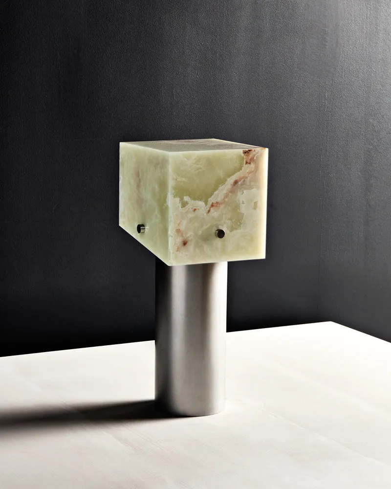'Mada' Table Lamp in Green Onyx