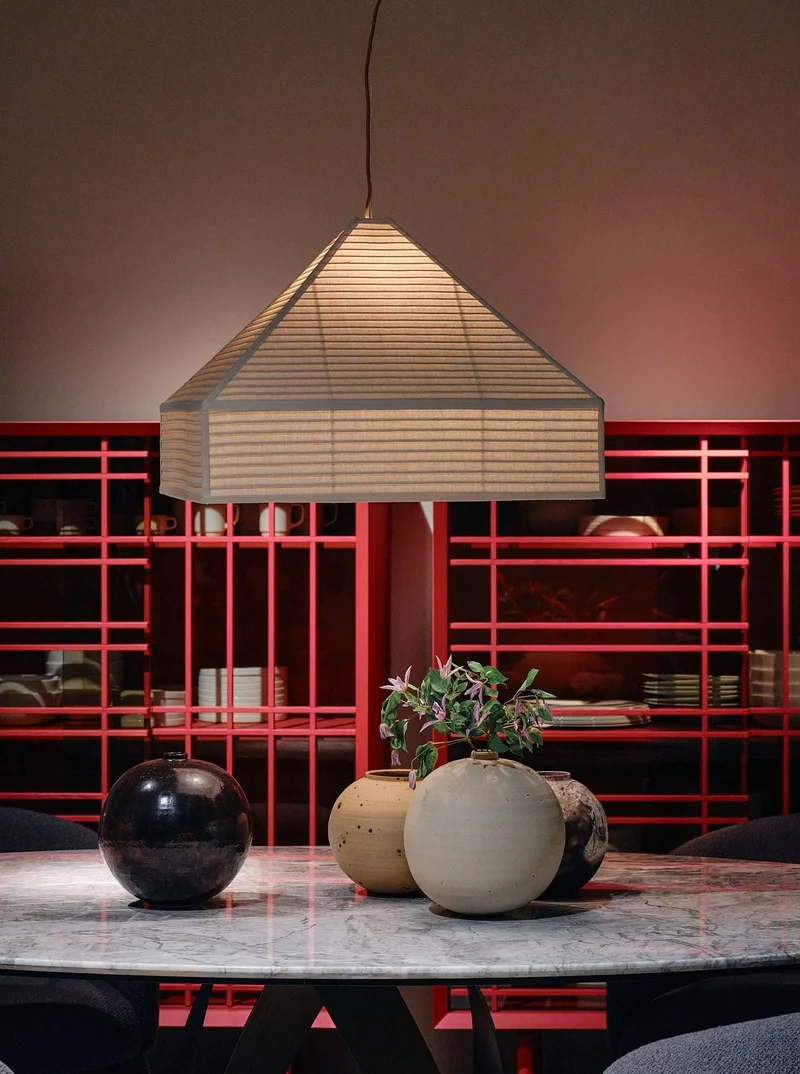 Pyramid Hanging Terracotta Table Lamp
