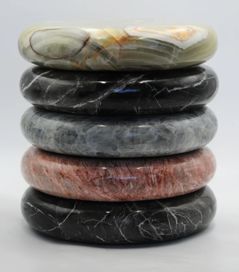 Olo Nighstand/ Sidetable made from Marble and Onyx