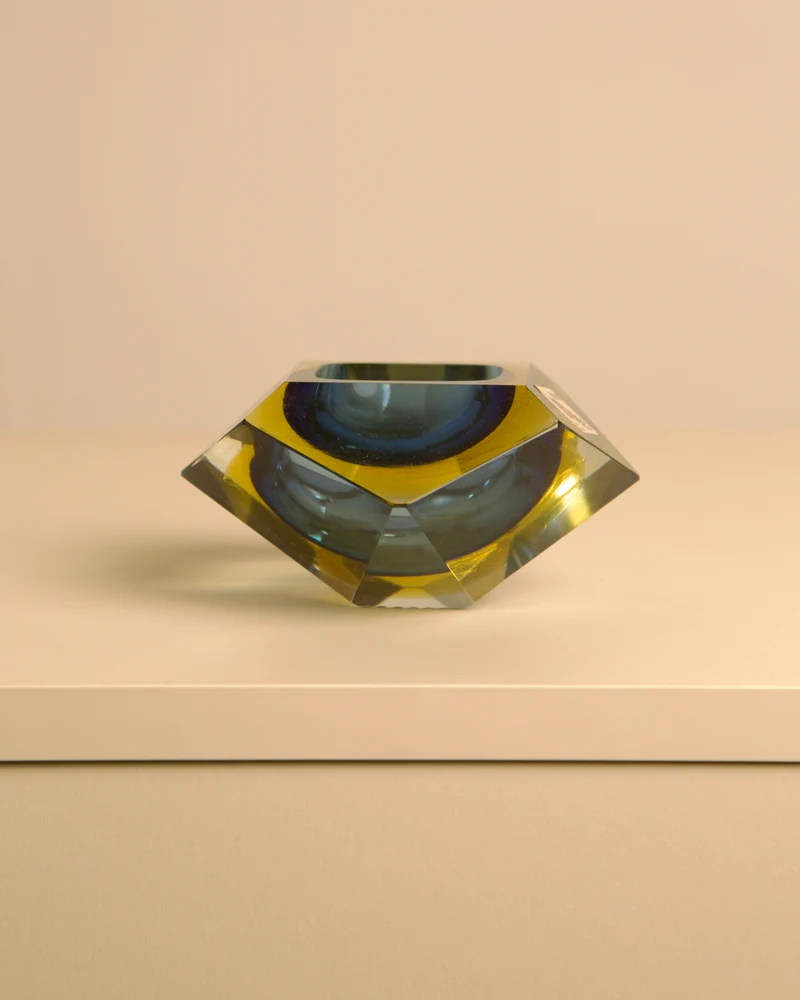 "Diamant" Ashtray in Murano Glass by Flavio Poli for Seguso 60's