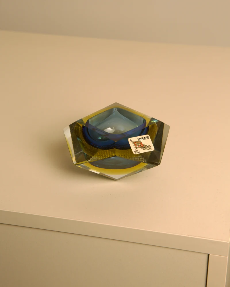 "Diamant" Ashtray in Murano Glass by Flavio Poli for Seguso 60's