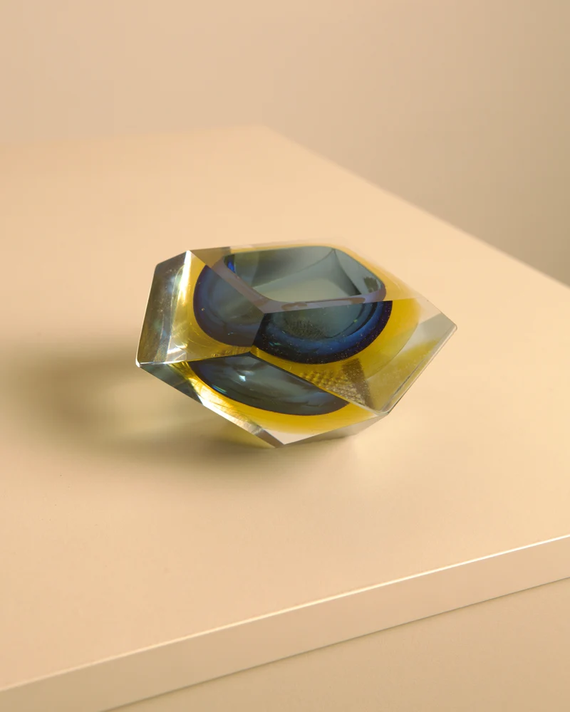 "Diamant" Ashtray in Murano Glass by Flavio Poli for Seguso 60's