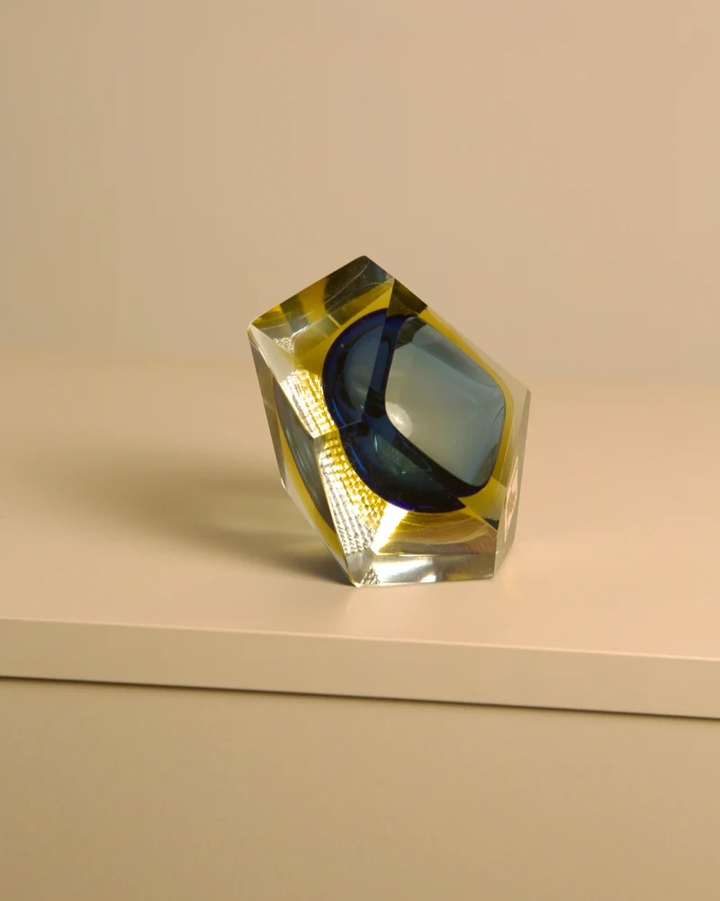 "Diamant" Ashtray in Murano Glass by Flavio Poli for Seguso 60's