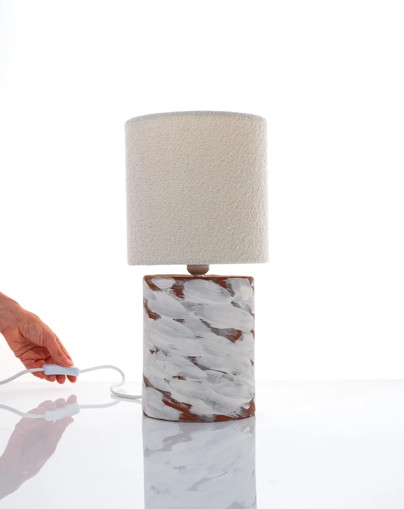 White Wind Table Lamps in Ceramic
