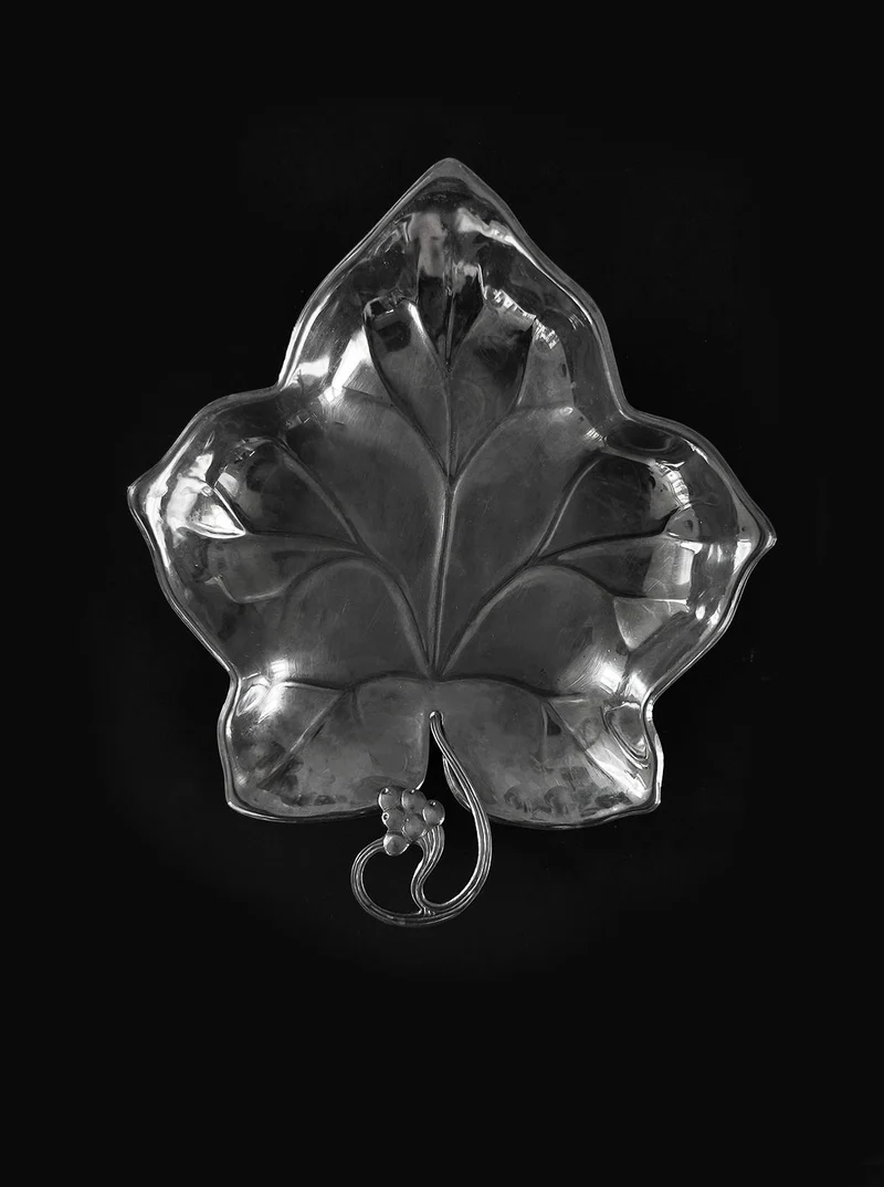 Silver-plated Wine Leaf Vide-poches 50's
