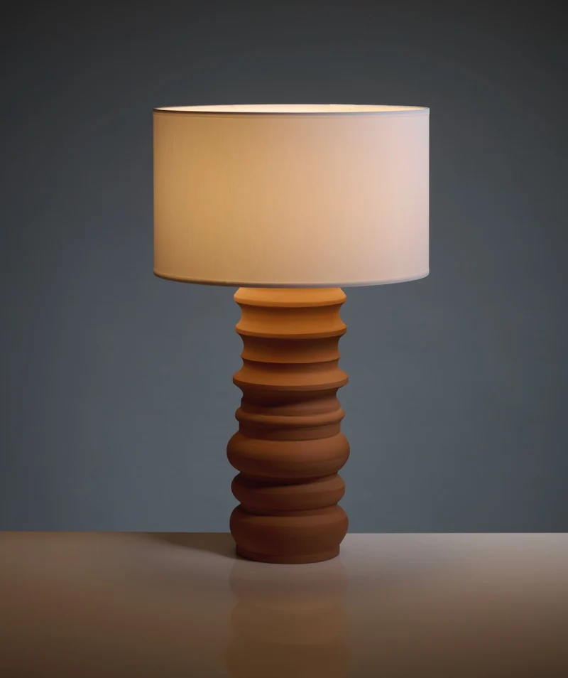 Terracotta Glow Table Lamps in Ceramics