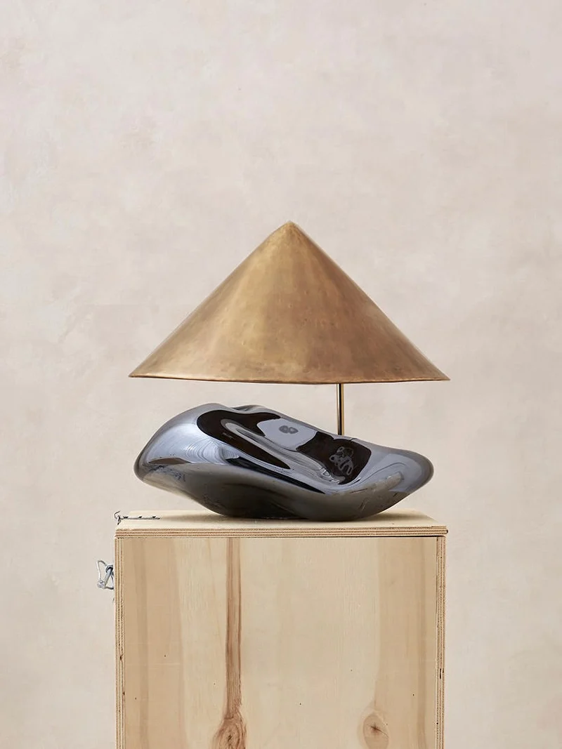 'Obsidian Lamp' Brass Table Lamp