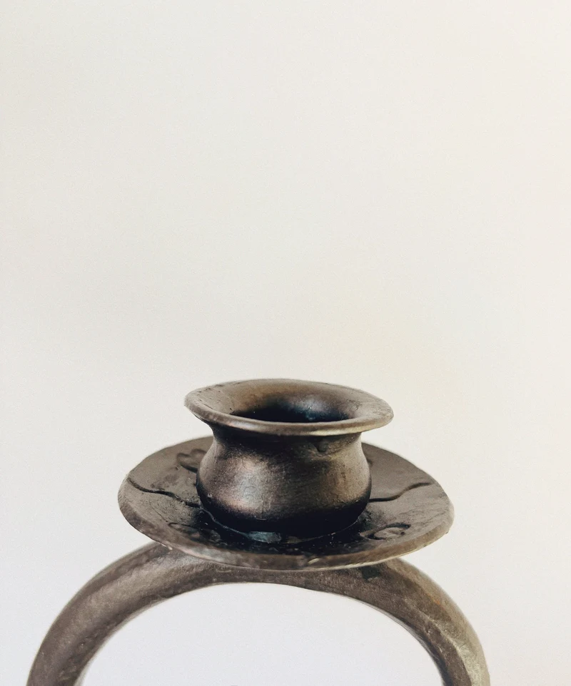 Wrought Iron 3 Arm Swirl Candelabra