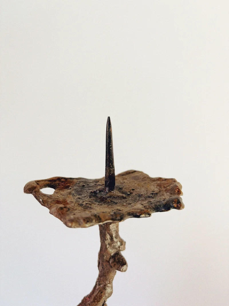 Metal 3 Arm Brutalist Candelabra, Poland