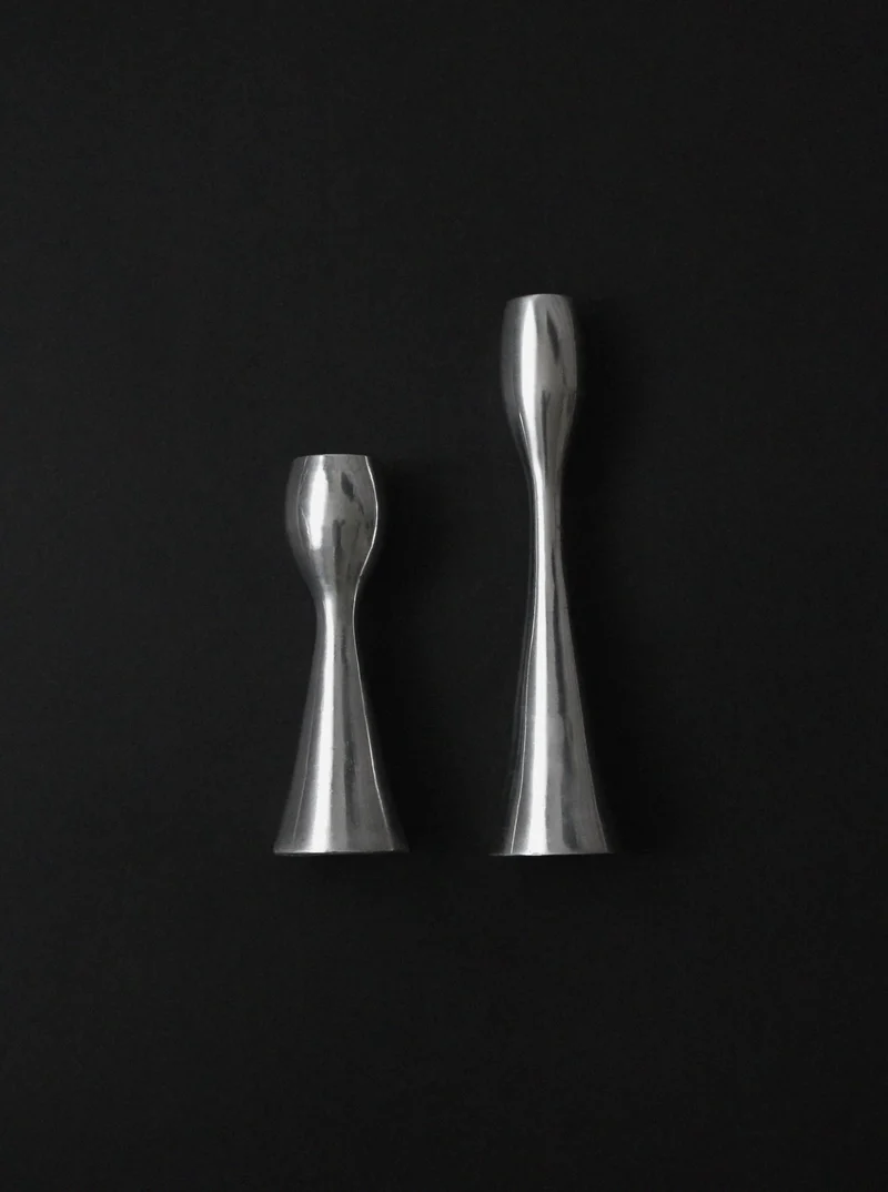 Polished Aluminum Candleholders