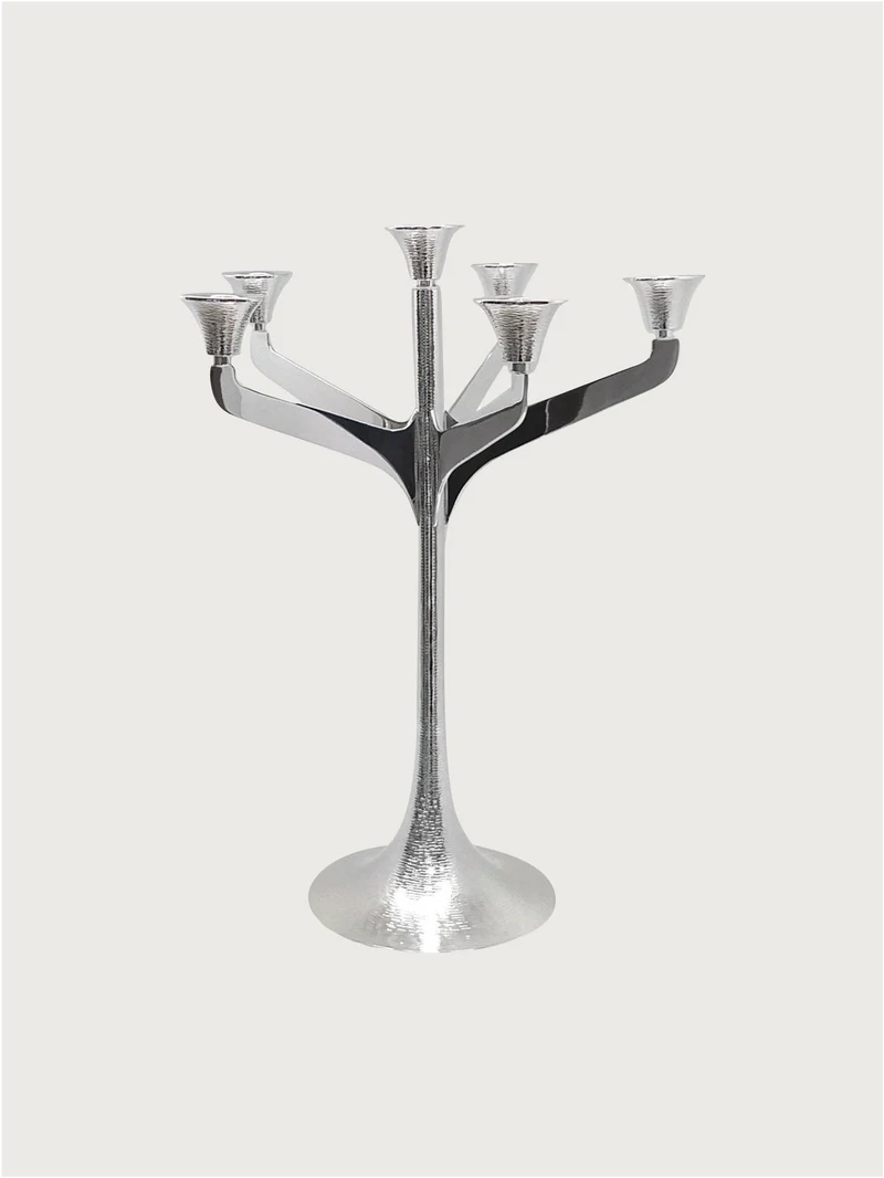 Silver plated six candles candelabra