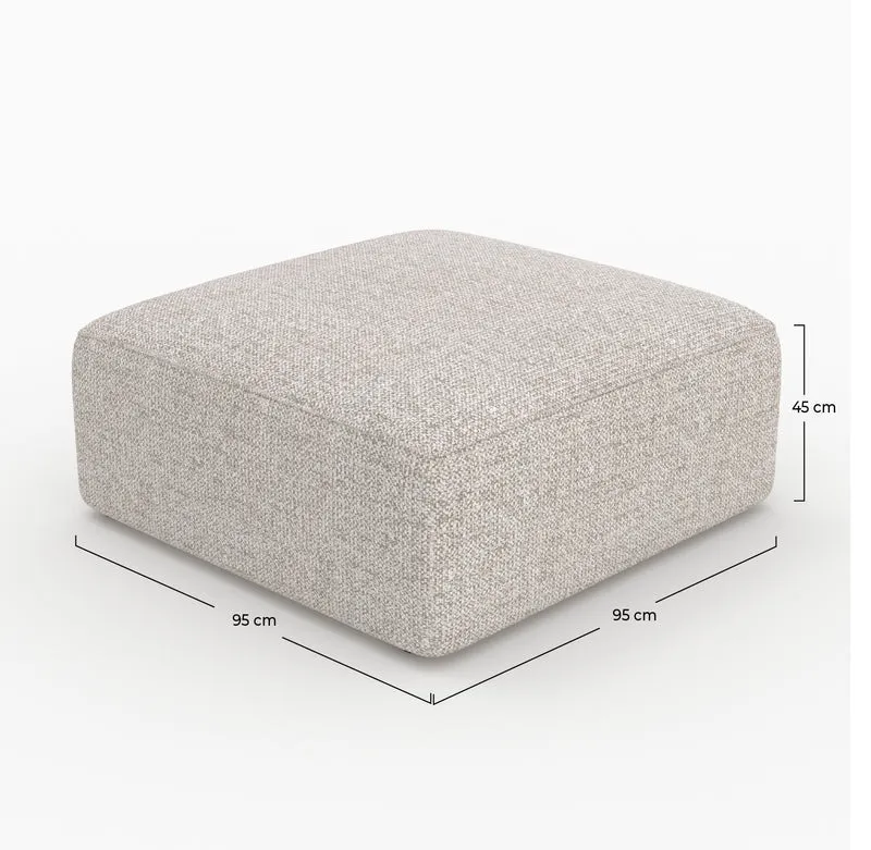 Pouf Hestia carré pour canapé modulable en tissu beige