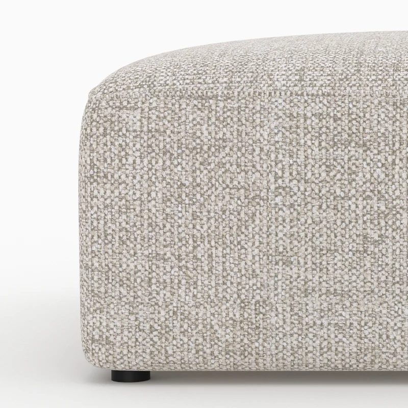 Pouf Hestia carré pour canapé modulable en tissu beige