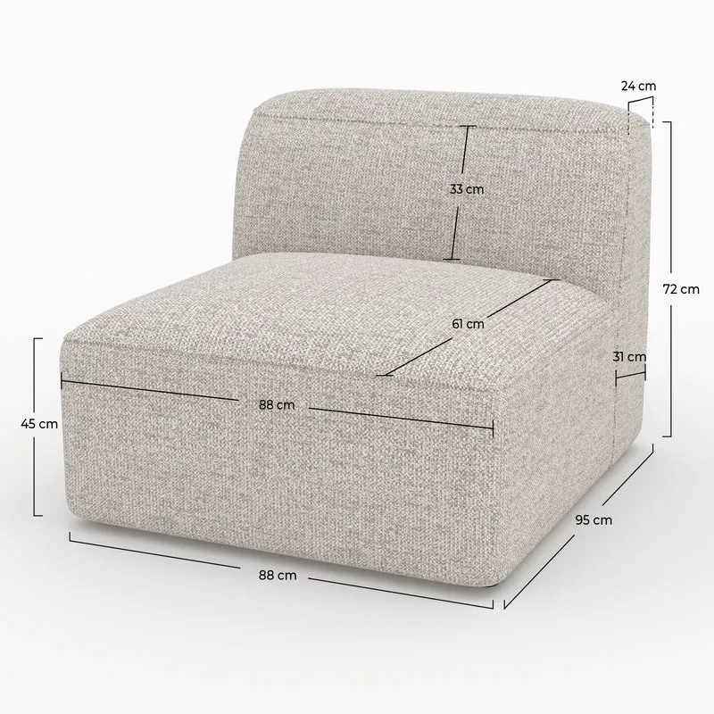 Chauffeuse Hestia pour canapé modulable en tissu beige