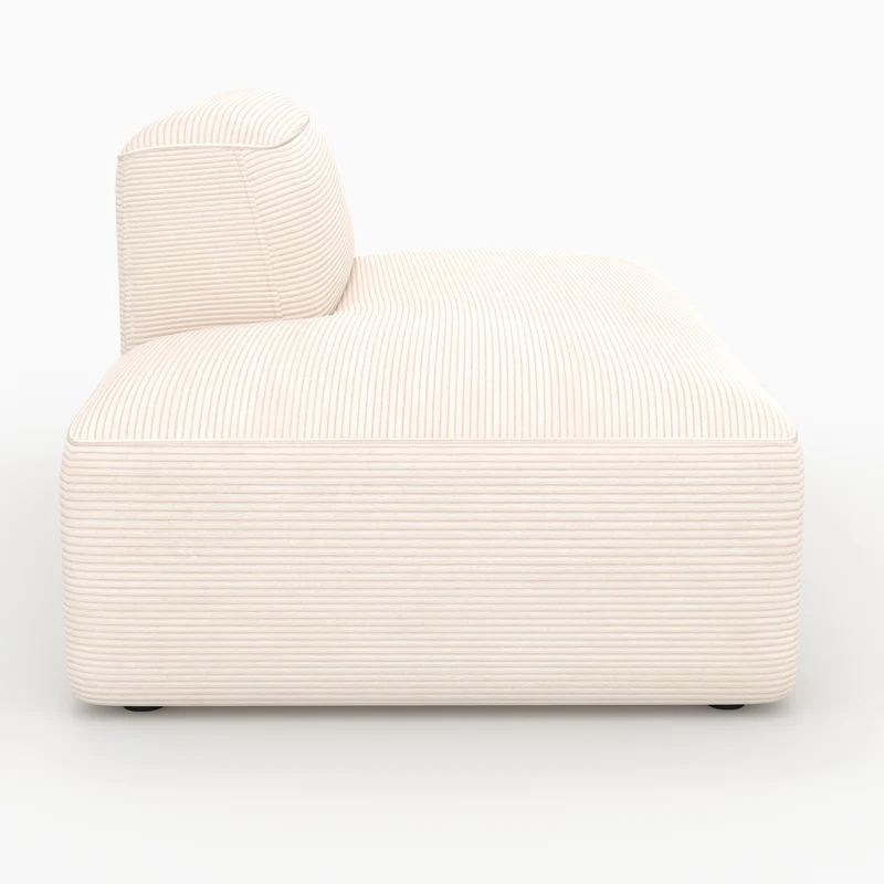 Méridienne dossier à droite Mina pour canapé modulable en velours blanc