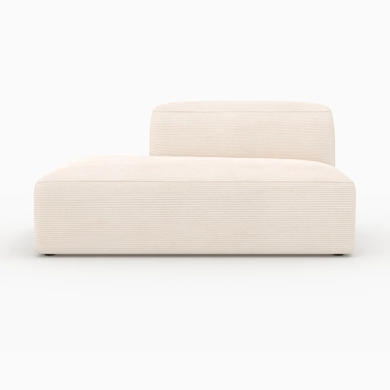 Méridienne dossier à droite Mina pour canapé modulable en velours blanc
