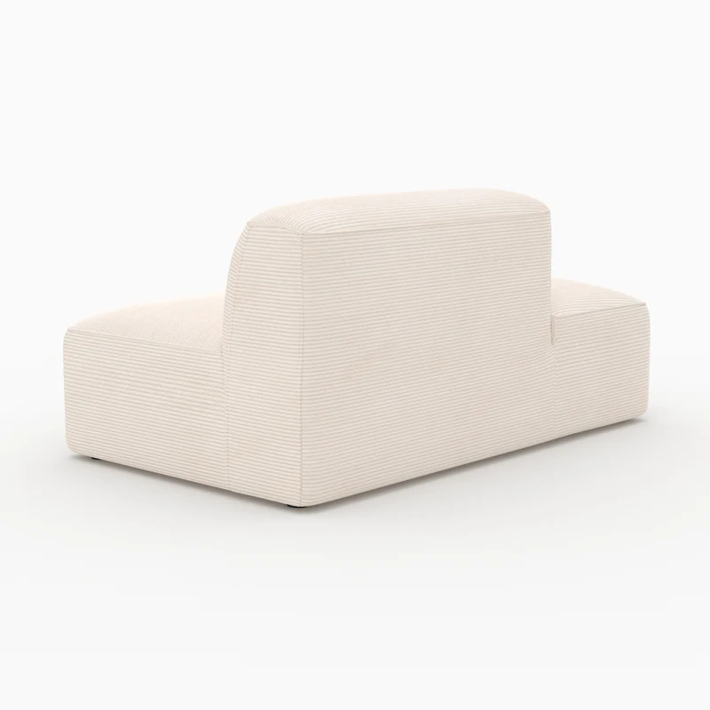 Méridienne dossier à droite Mina pour canapé modulable en velours blanc