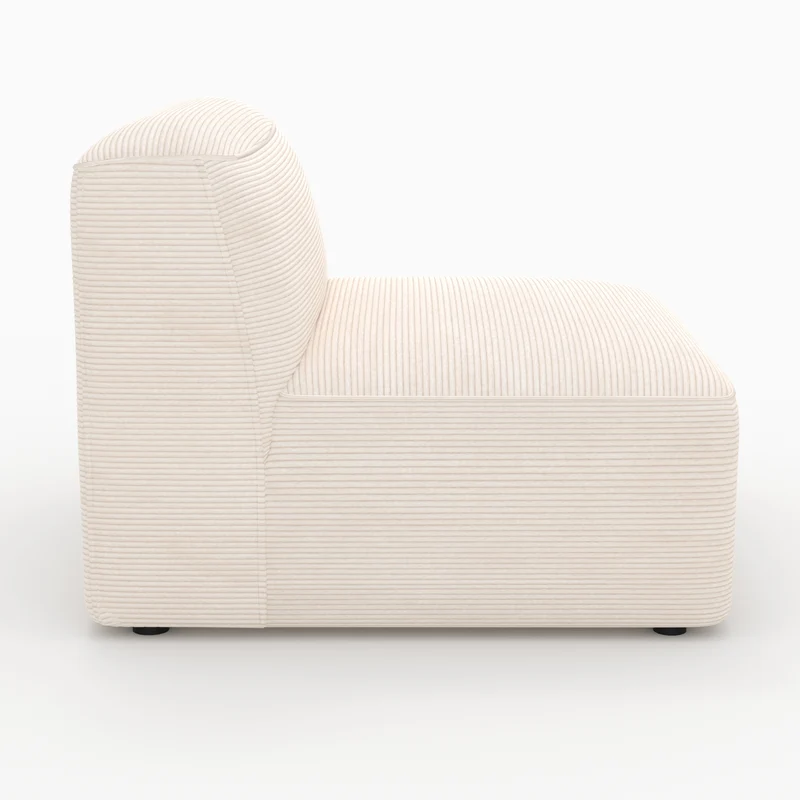Chauffeuse Mina pour canapé modulable en velours blanc cassé