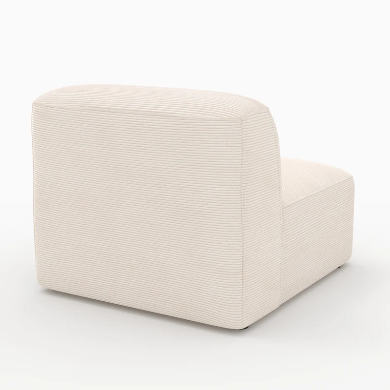 Chauffeuse Mina pour canapé modulable en velours blanc cassé