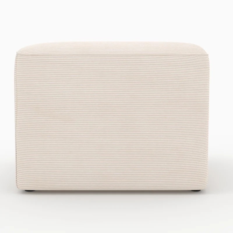 Angle gauche Mina pour canapé modulable en velours blanc cassé