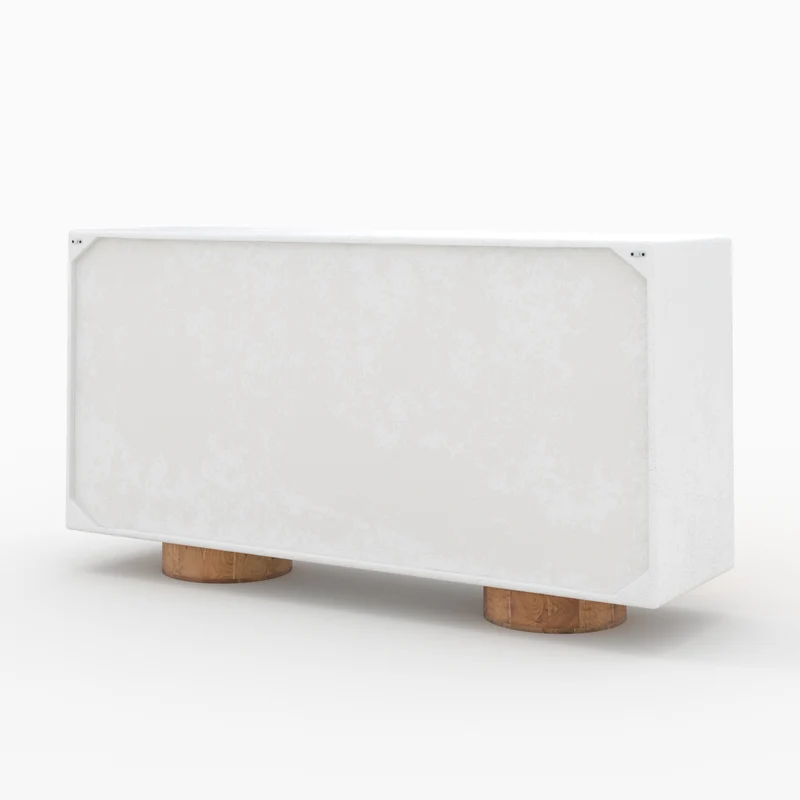 Buffet Eden en béton blanc cassé et bois d'acacia