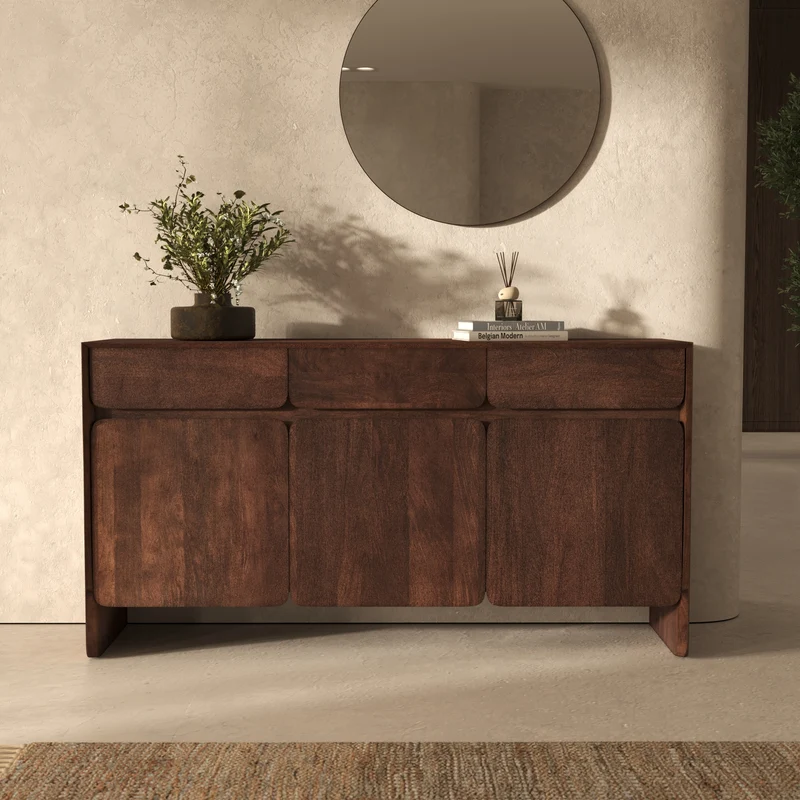 Buffet Achille en bois de manguier marron foncé