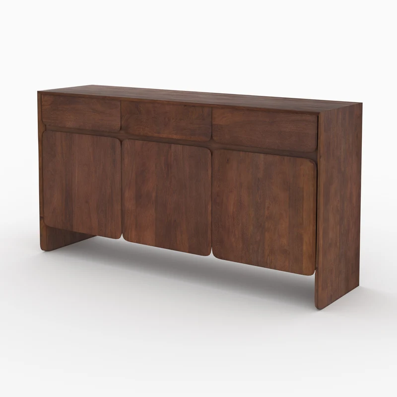 Buffet Achille en bois de manguier marron foncé