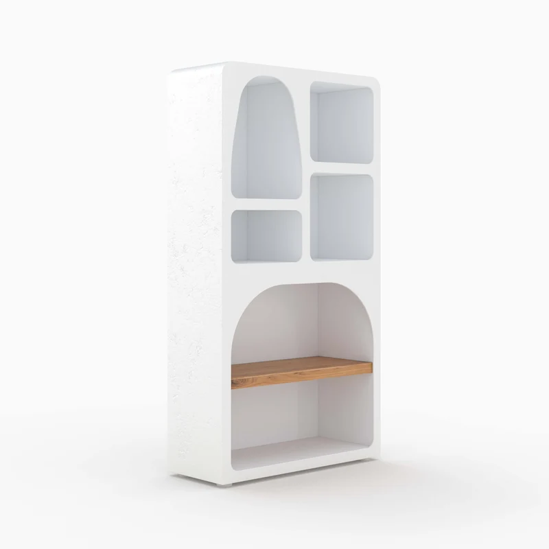 Bibliothèque Fira en plâtre blanc cassé