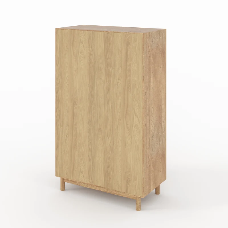 Armoire Delya en bois massif de mindi et rotin