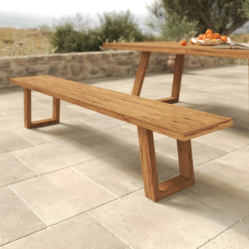 Banc de jardin Luma en bois de teck recyclé 220 cm