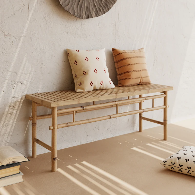 Banc de jardin 2 places Vadella en bambou