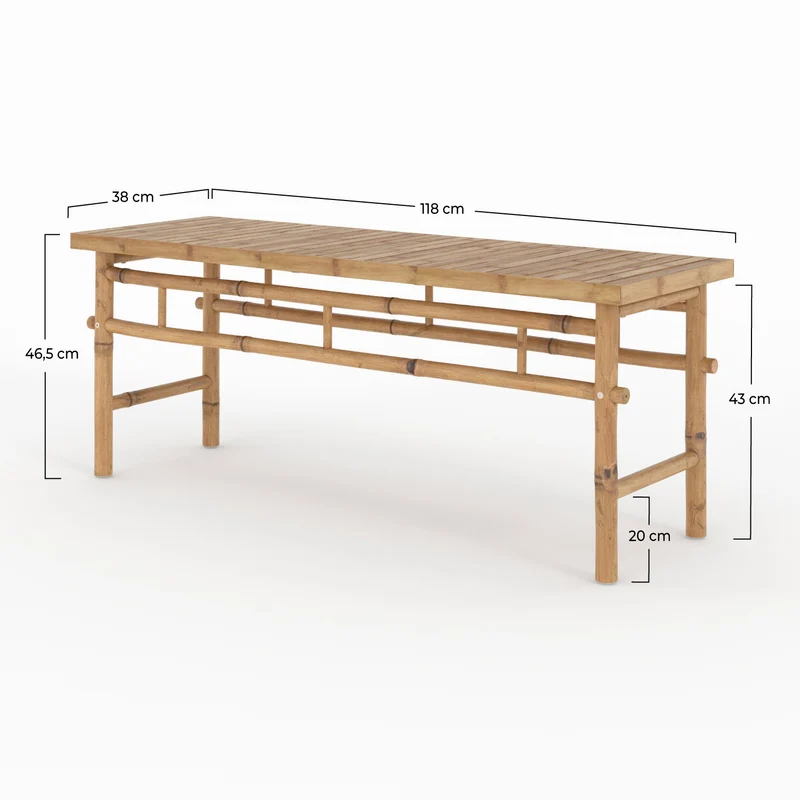 Banc de jardin 2 places Vadella en bambou