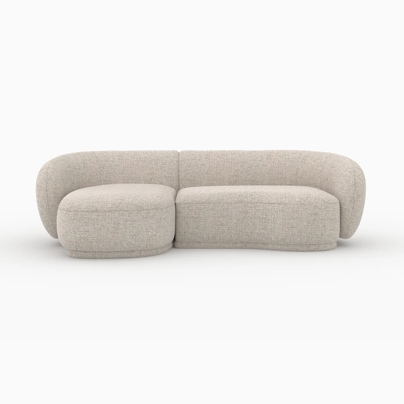 Canapé d'angle modulable Nova 4 places en tissu beige chiné